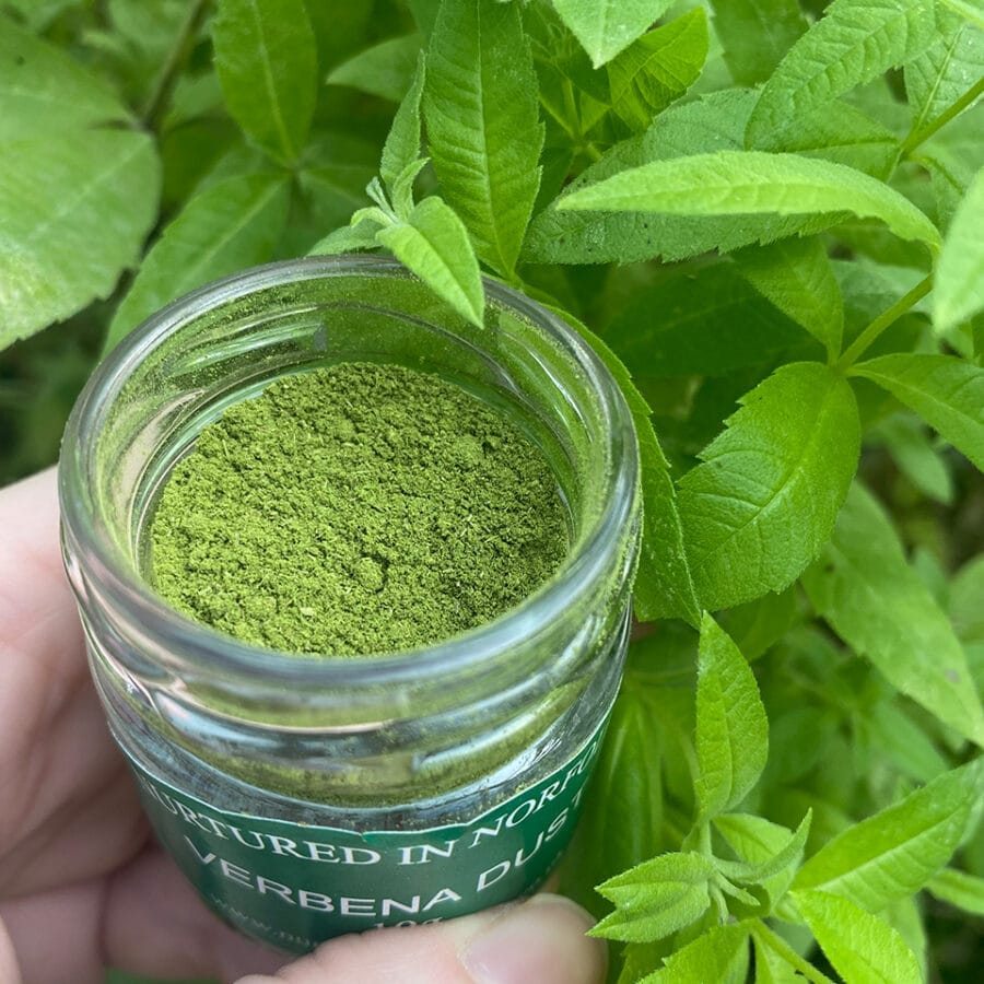 lemon verbena edible leaves dusting powder